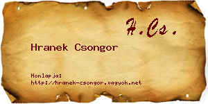 Hranek Csongor névjegykártya